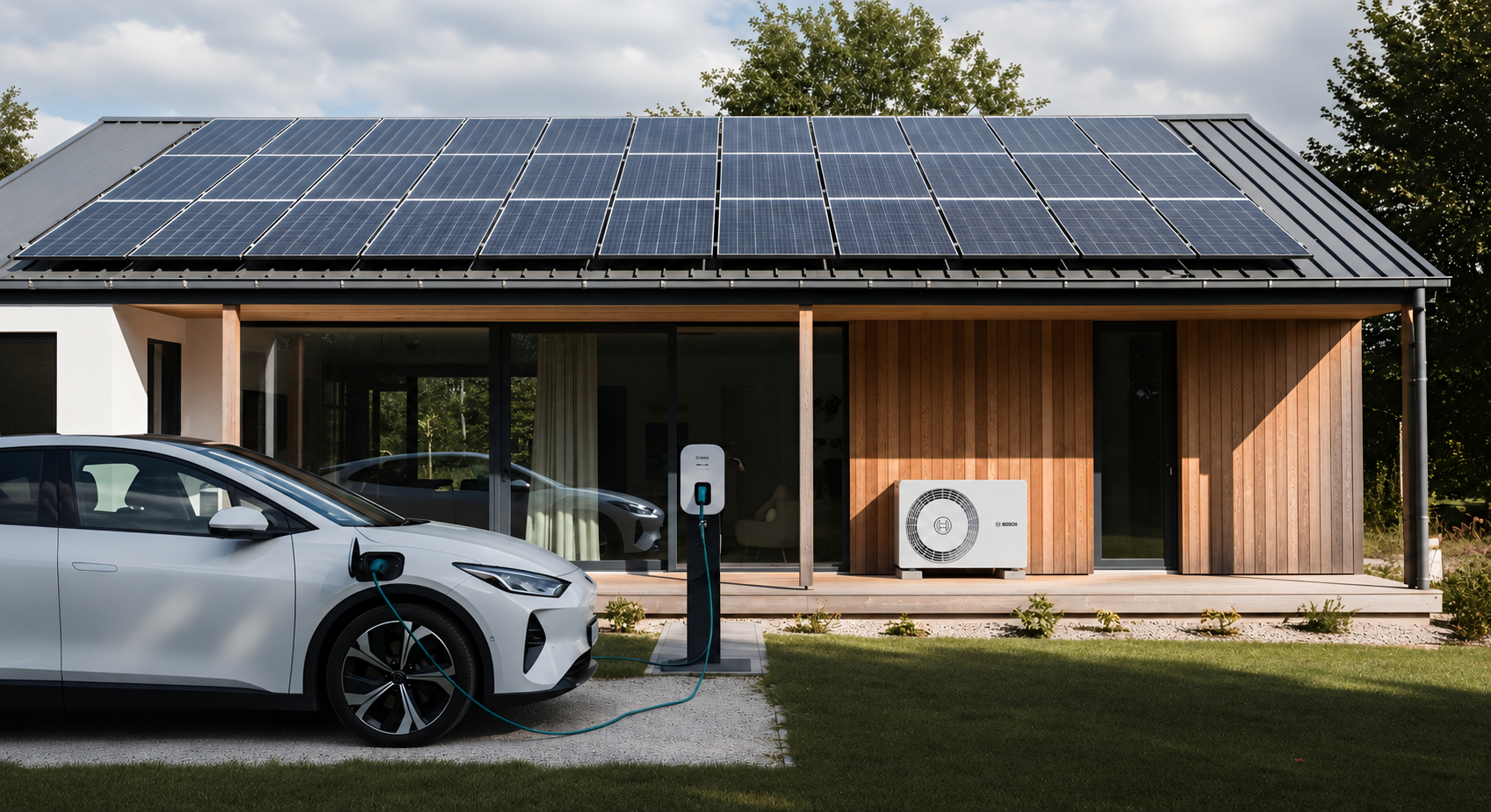 Zuhause mit Photovoltaik, Wärmepumpe und Ladestation